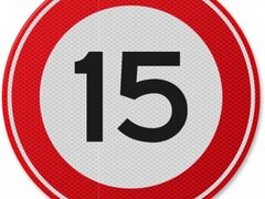 Semn din aluminiu de circulatie 15 km